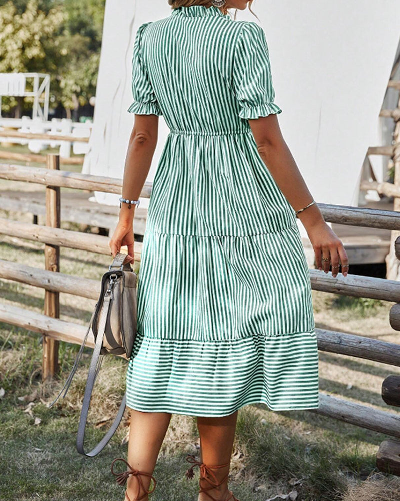 Mariah | Casual Midi A-Line Dress with V-Neck - Image 6