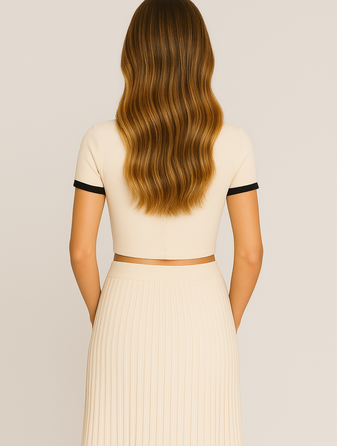 Irene | Elegant Cropped Top and Midi Skirt Set - Image 4