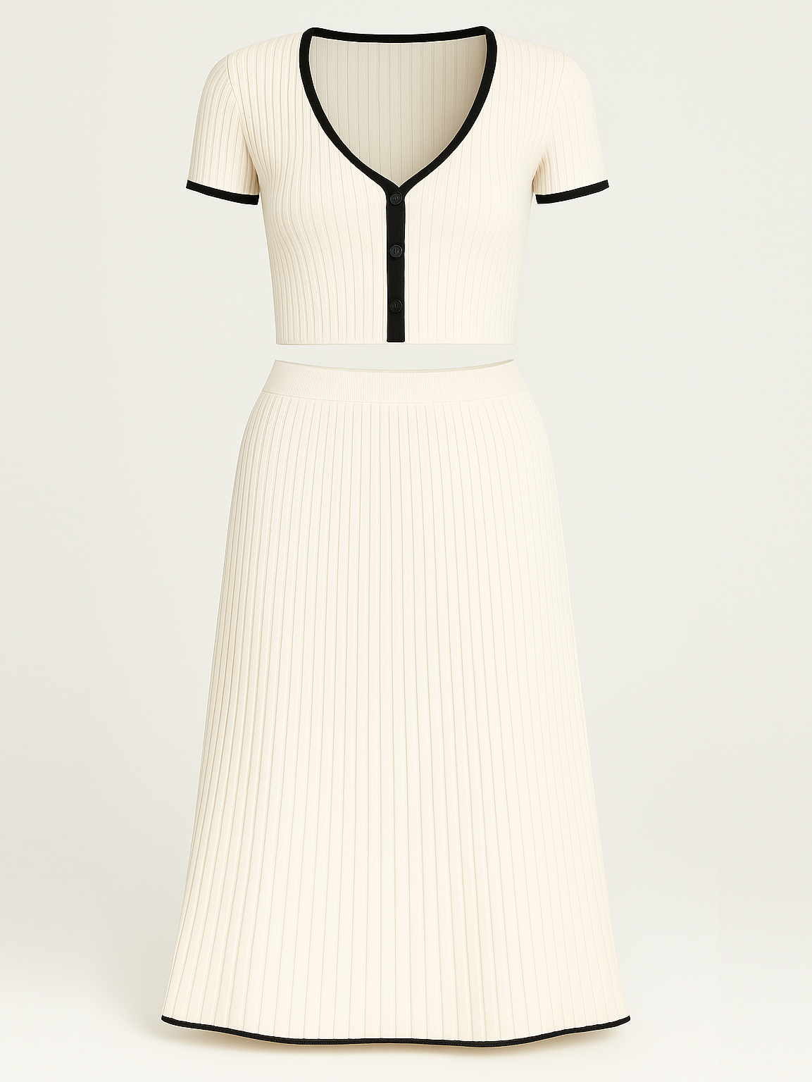 Irene | Elegant Cropped Top and Midi Skirt Set - Image 5