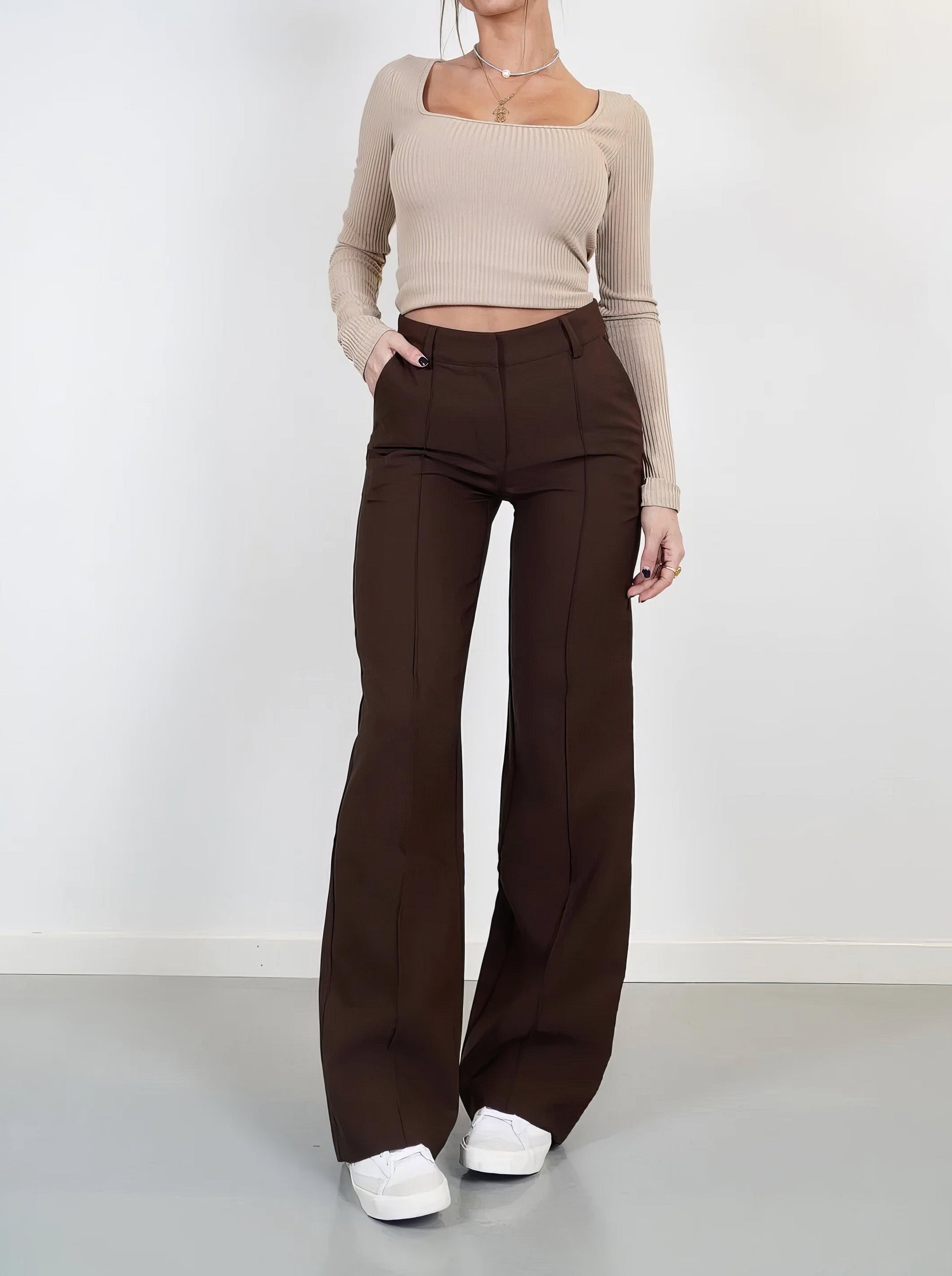 Faith | Elegant High-Waisted Wide-Leg Trousers - Image 7