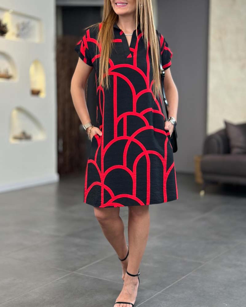 Rhonda | Elegant Short Sleeve Midi Dress - Image 2