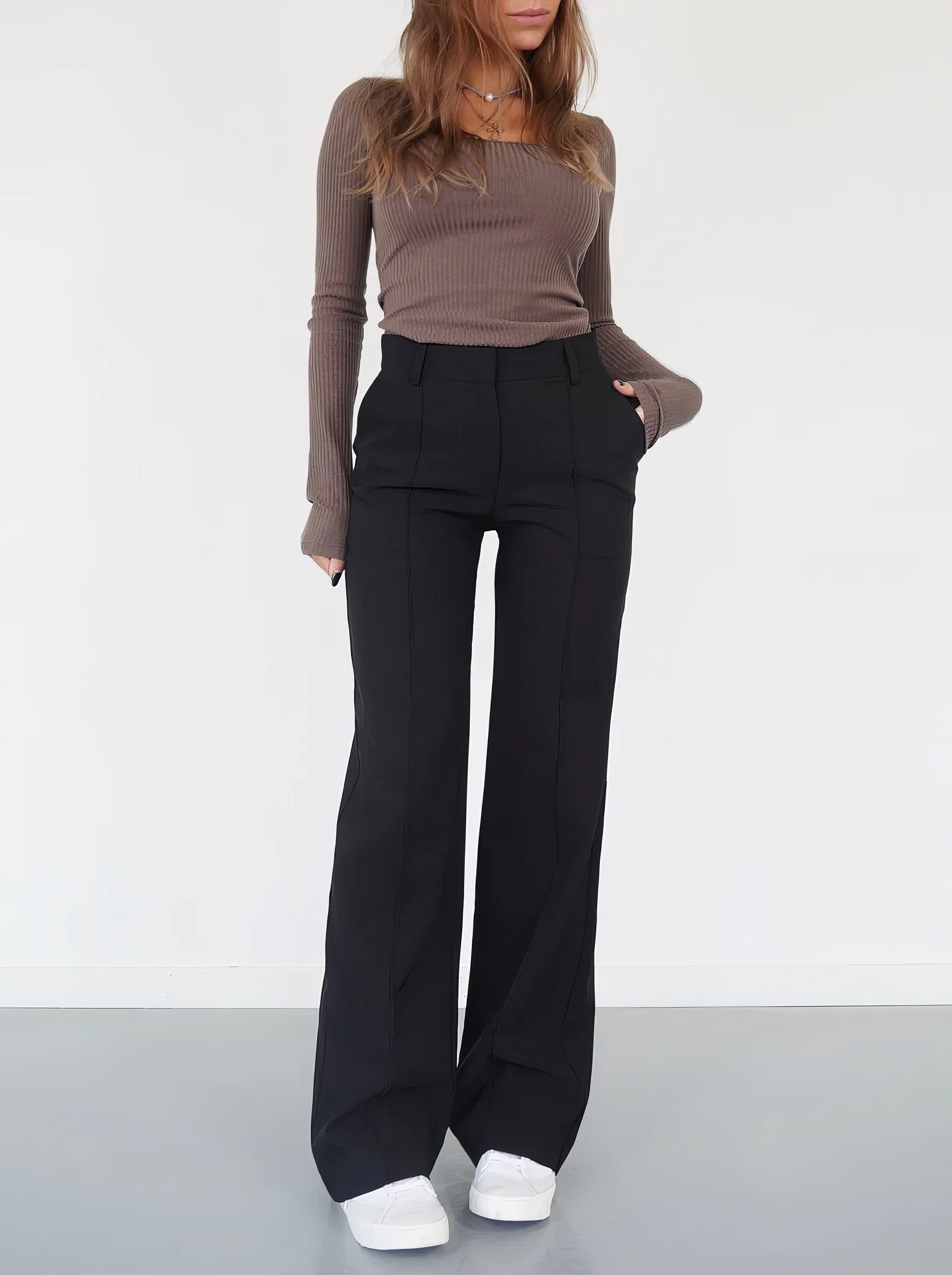 Faith | Elegant High-Waisted Wide-Leg Trousers - Image 1