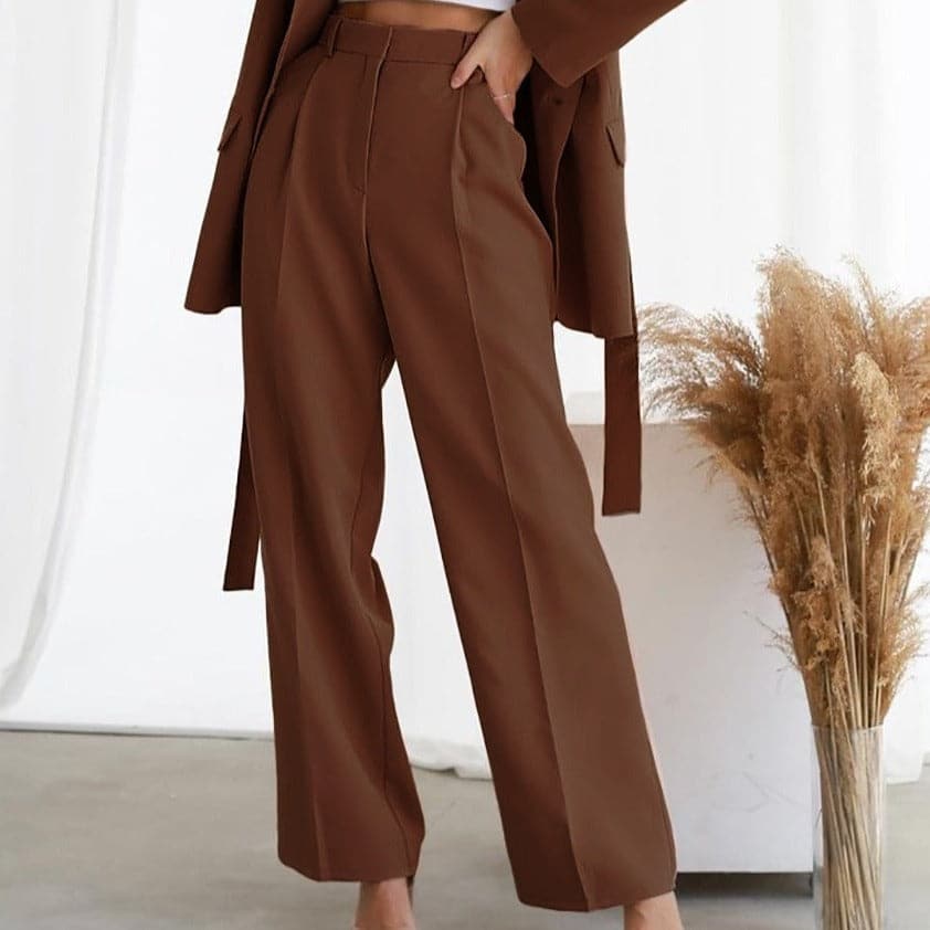 Harper | Elegant High-Waisted Wide-Leg Pants with Pleats - Image 2