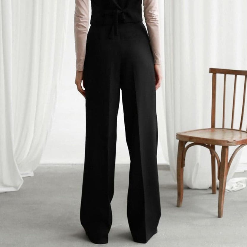 Harper | Elegant High-Waisted Wide-Leg Pants with Pleats - Image 4