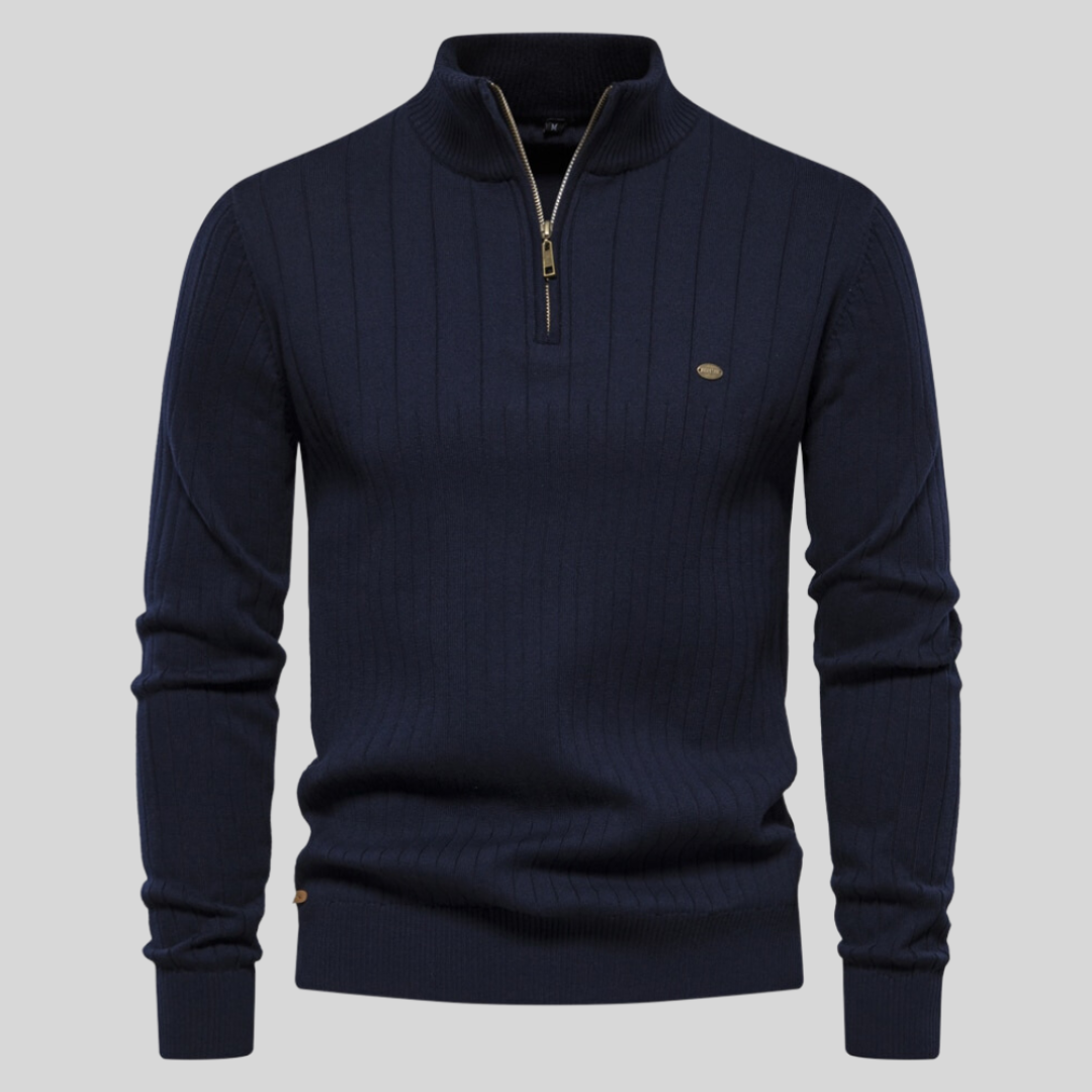 Louie | Men's Quarter Zip Long Sleeve Sweater - Image 10