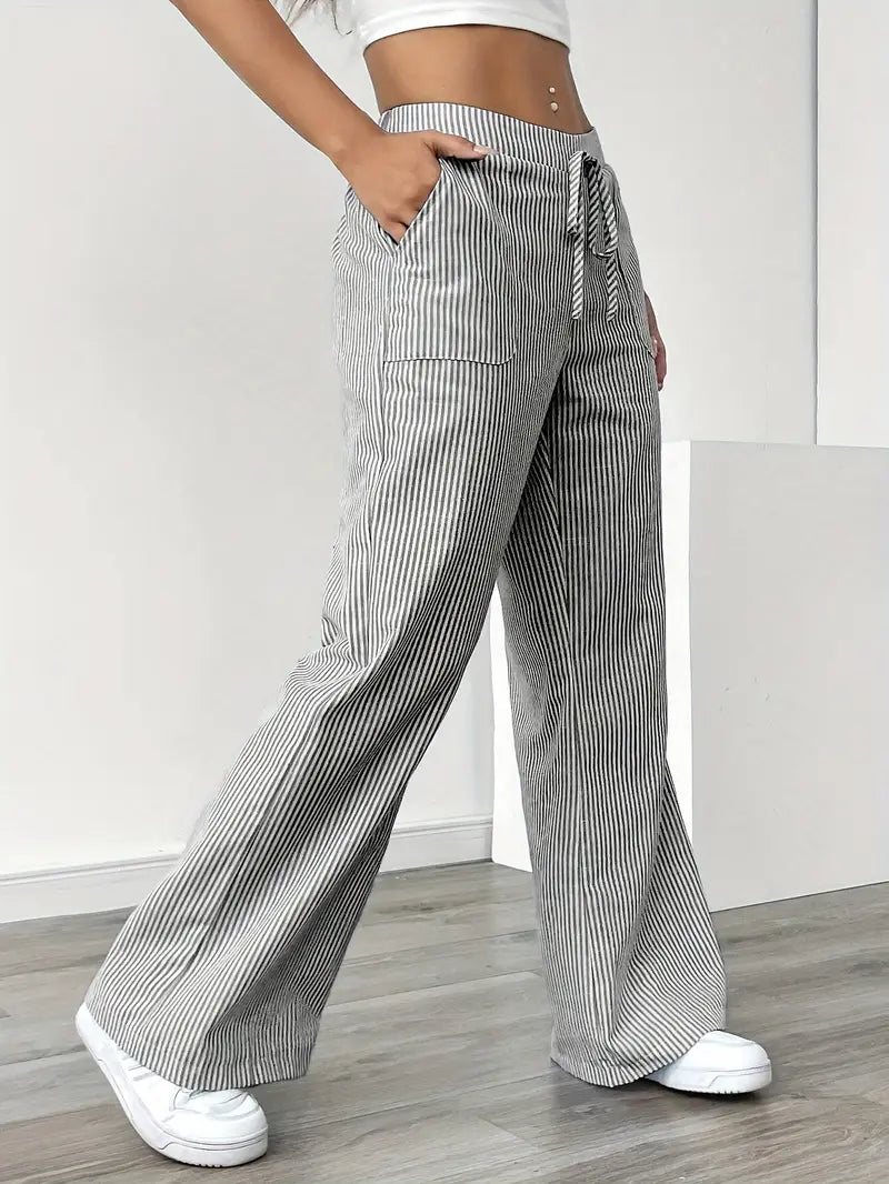 Linda | Elegant Striped Pants with Pockets in Trendy Colors - Image 31