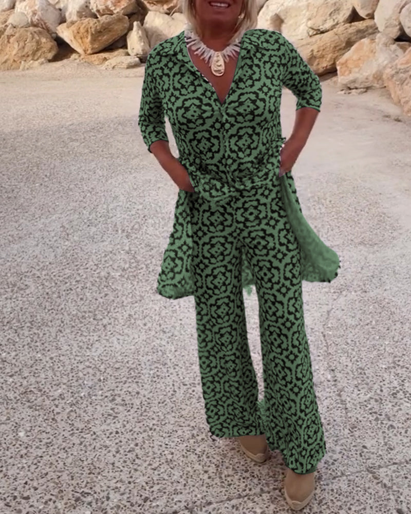 Michelle | Elegant Printed Two-Piece Set for Everyday Style - Image 7