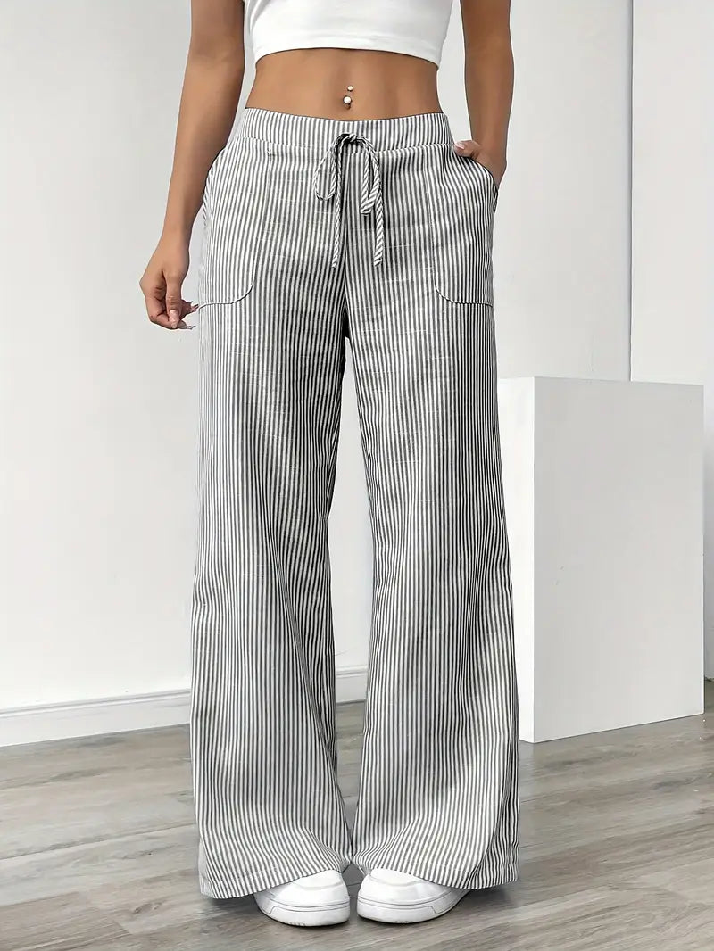 Linda | Elegant Striped Pants with Pockets in Trendy Colors - Image 4