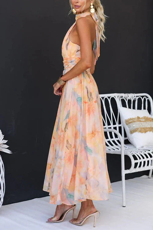 Sandra | Elegant Watercolour Maxi Dress for Summer - Image 5
