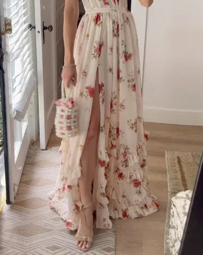 Shannon | Women’s Elegant Draped Midi Dress with Defined Waist and Flowy Skirt - Image 3
