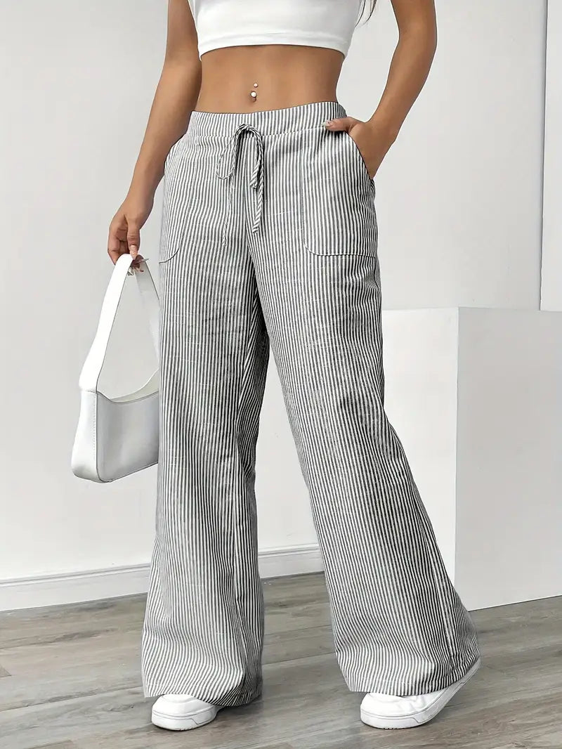 Linda | Elegant Striped Pants with Pockets in Trendy Colors - Image 28