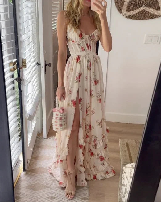 Shannon | Women’s Elegant Draped Midi Dress with Defined Waist and Flowy Skirt - Image 1