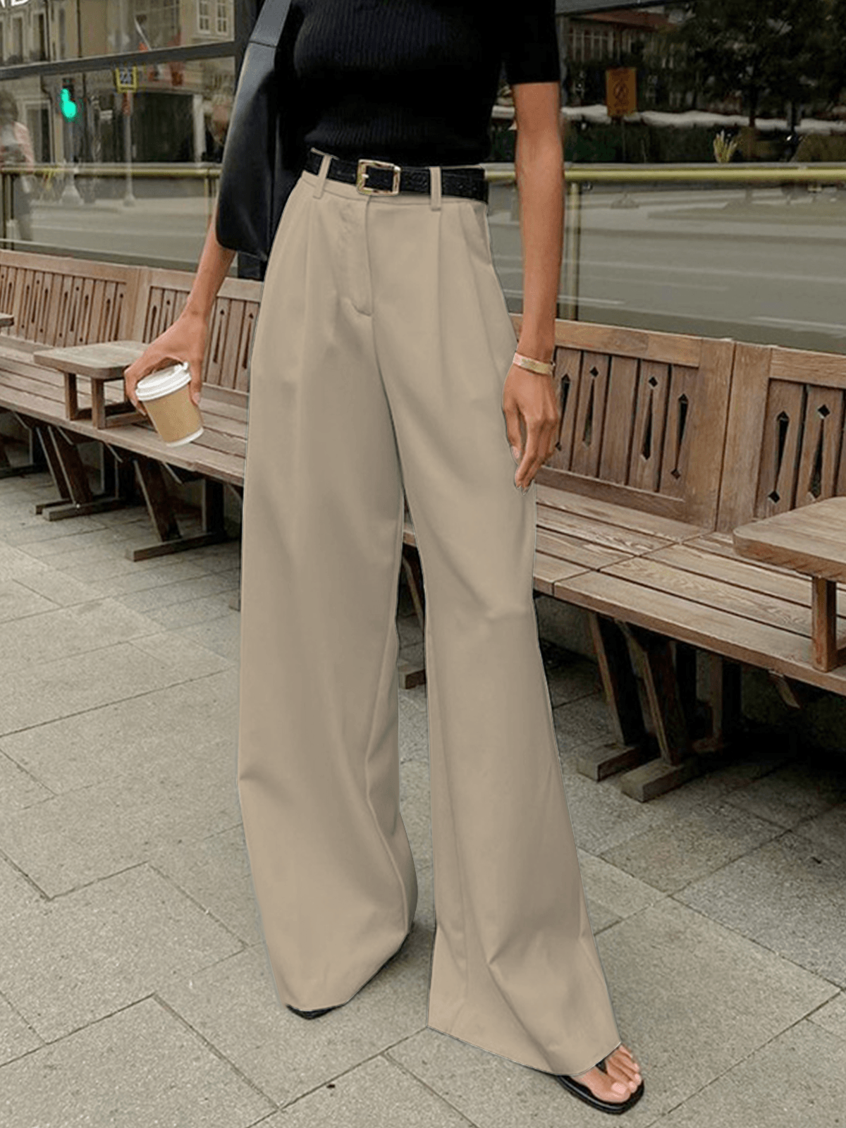 Rosemary | High-Waisted Pleated Wide-Leg Pants for Elegant Style - Image 3