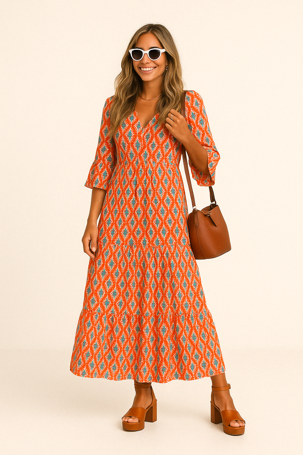 Lisa | Elegant Floral Midi Dress for Effortless Style - Image 3