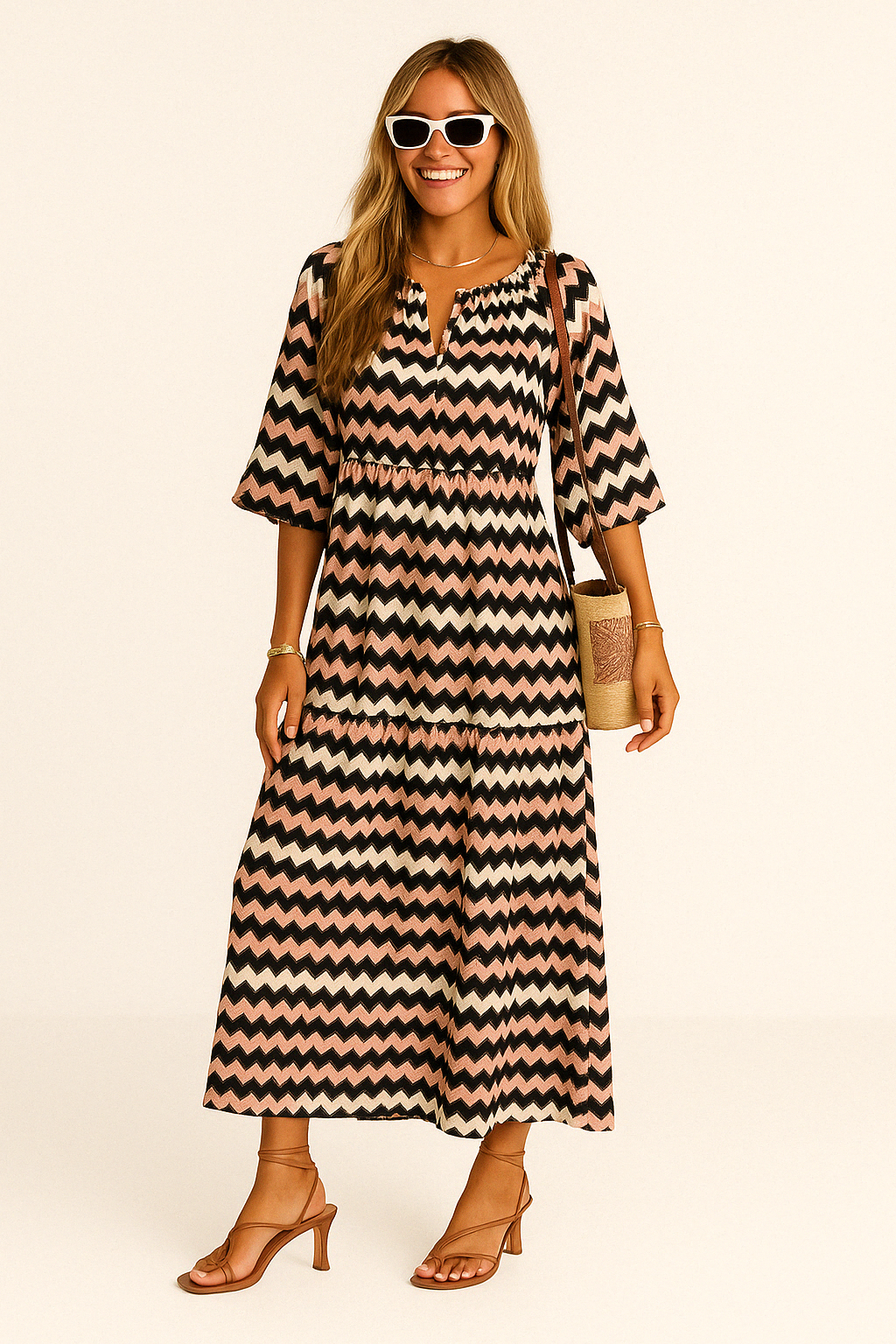 Lisa | Elegant Floral Midi Dress for Effortless Style - Image 4