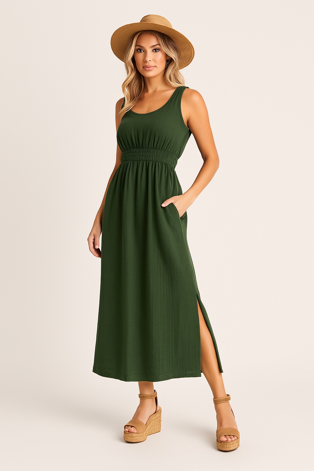 Alma-hansen | Casual Midi A-line Dress - Lightweight and Breathable - Image 2