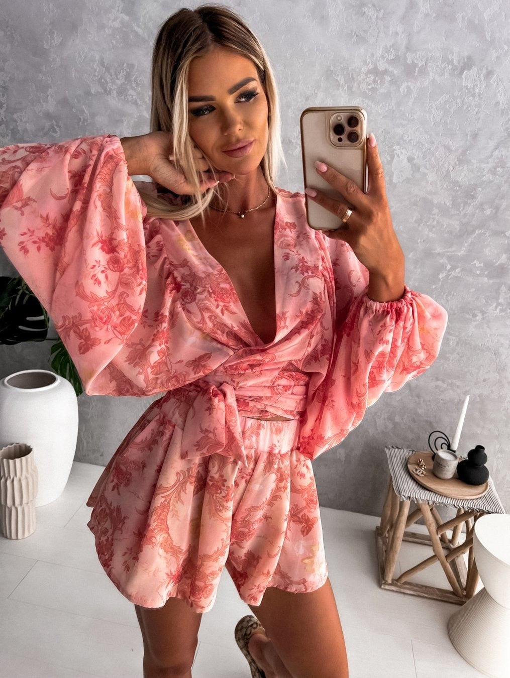 Ivy | Women's Stylish Flowy Two-Piece Shorts and Blouse Summer Set - Image 11