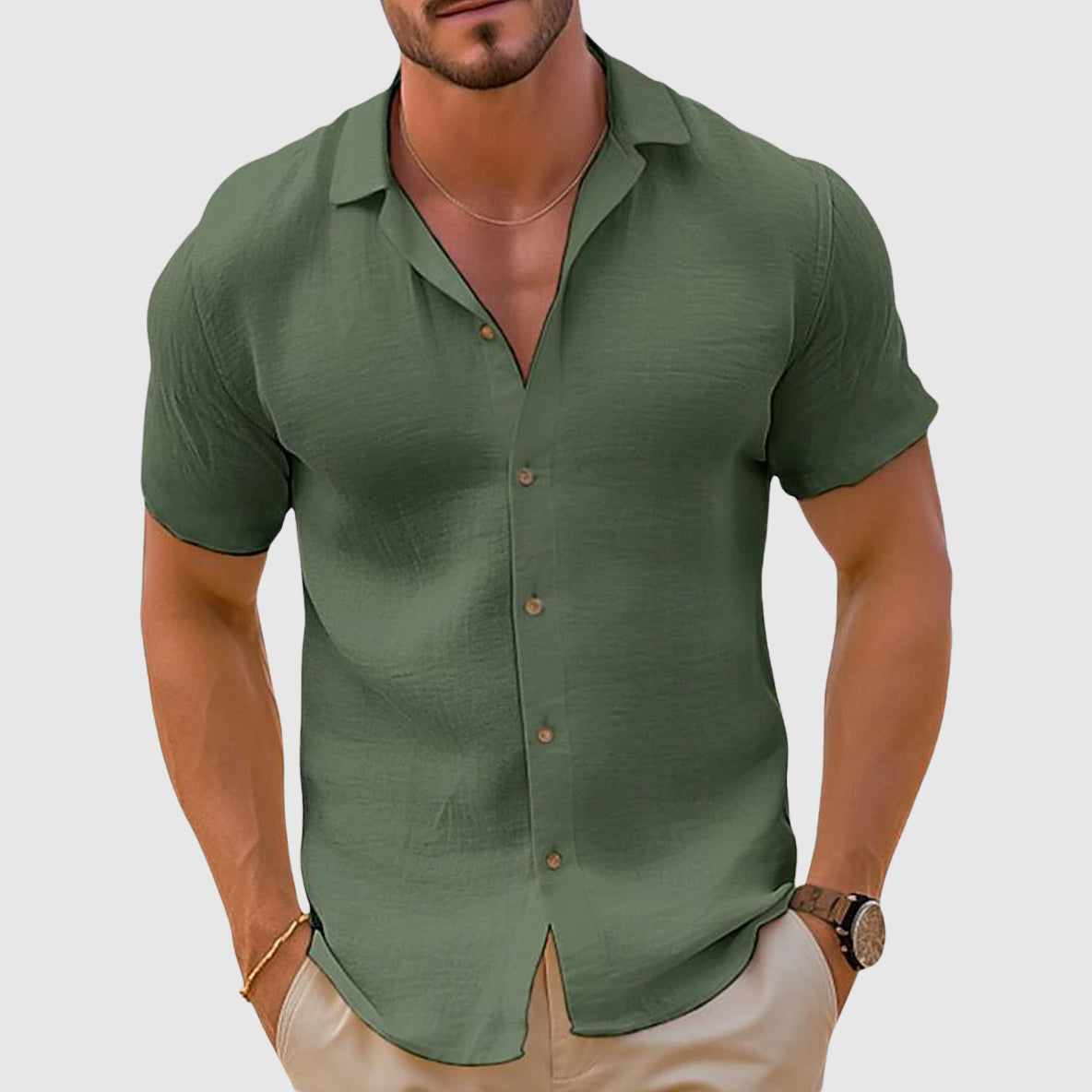 Lorenzo vitali island linen shirt | Premium Casual Top - Image 5