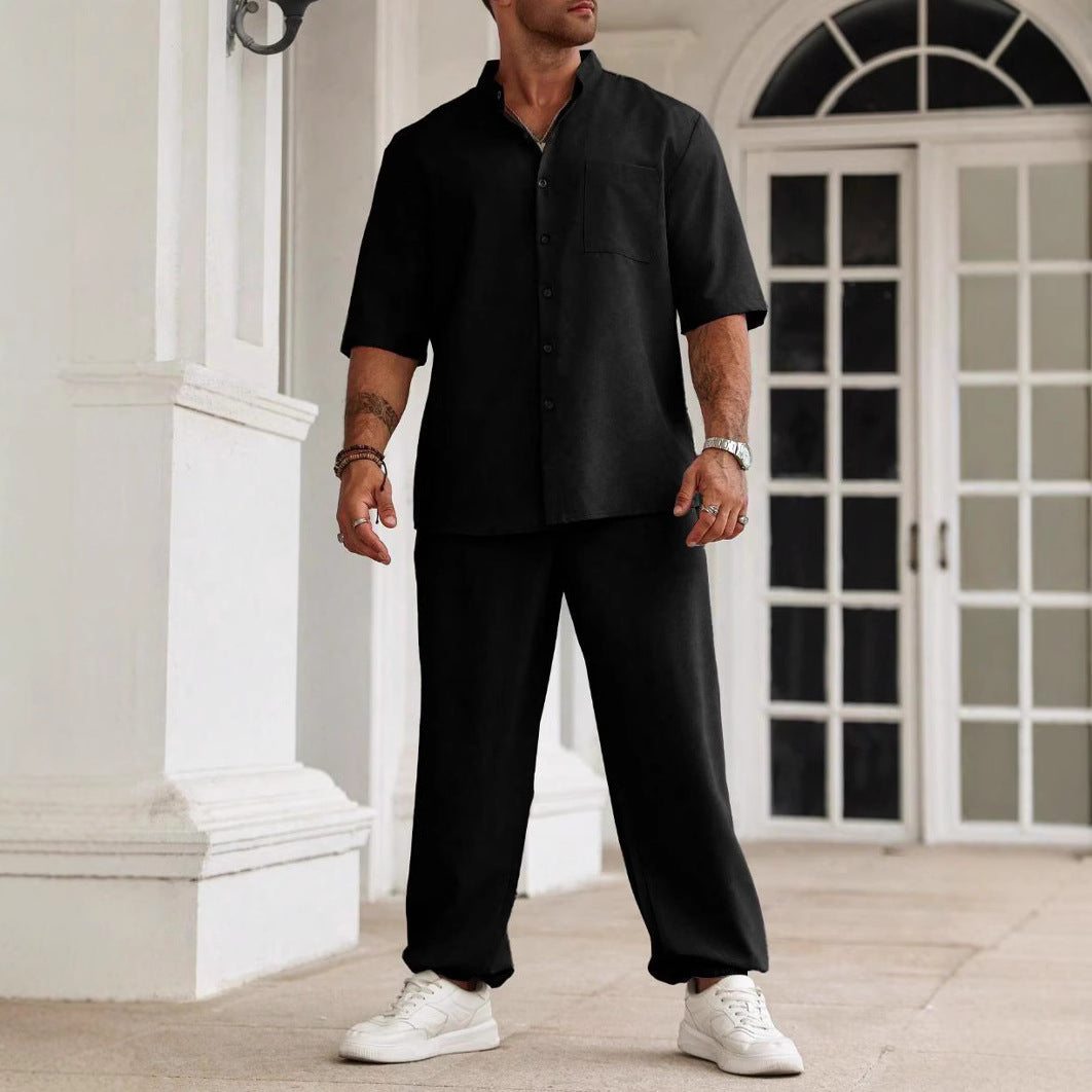 Desmond | Men’s Casual Set - Comfortable Cotton Linen Blend for Summer - Image 2