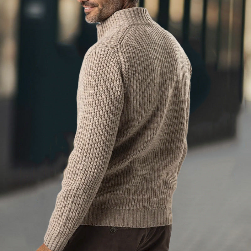 Henry | Men's Zip-Up Ribbed Knit Sweater - Image 2