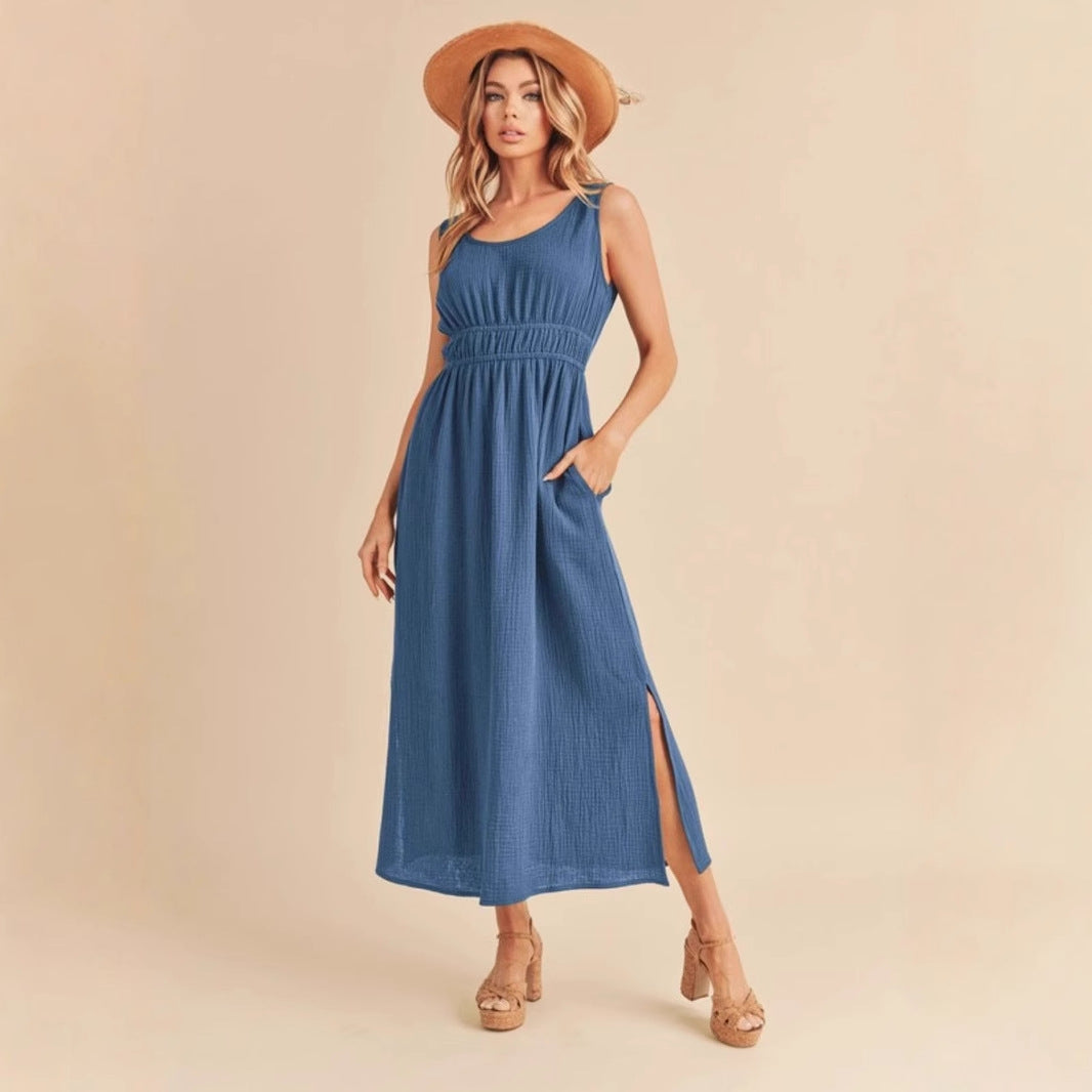 Alma-hansen | Casual Midi A-line Dress - Lightweight and Breathable - Image 3