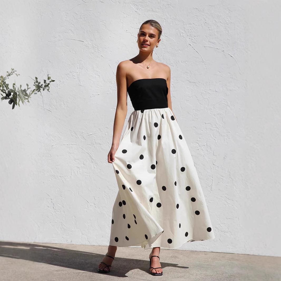 Ellen | Chic Strapless A-Line Polka Dot Dress for Summer - Image 1