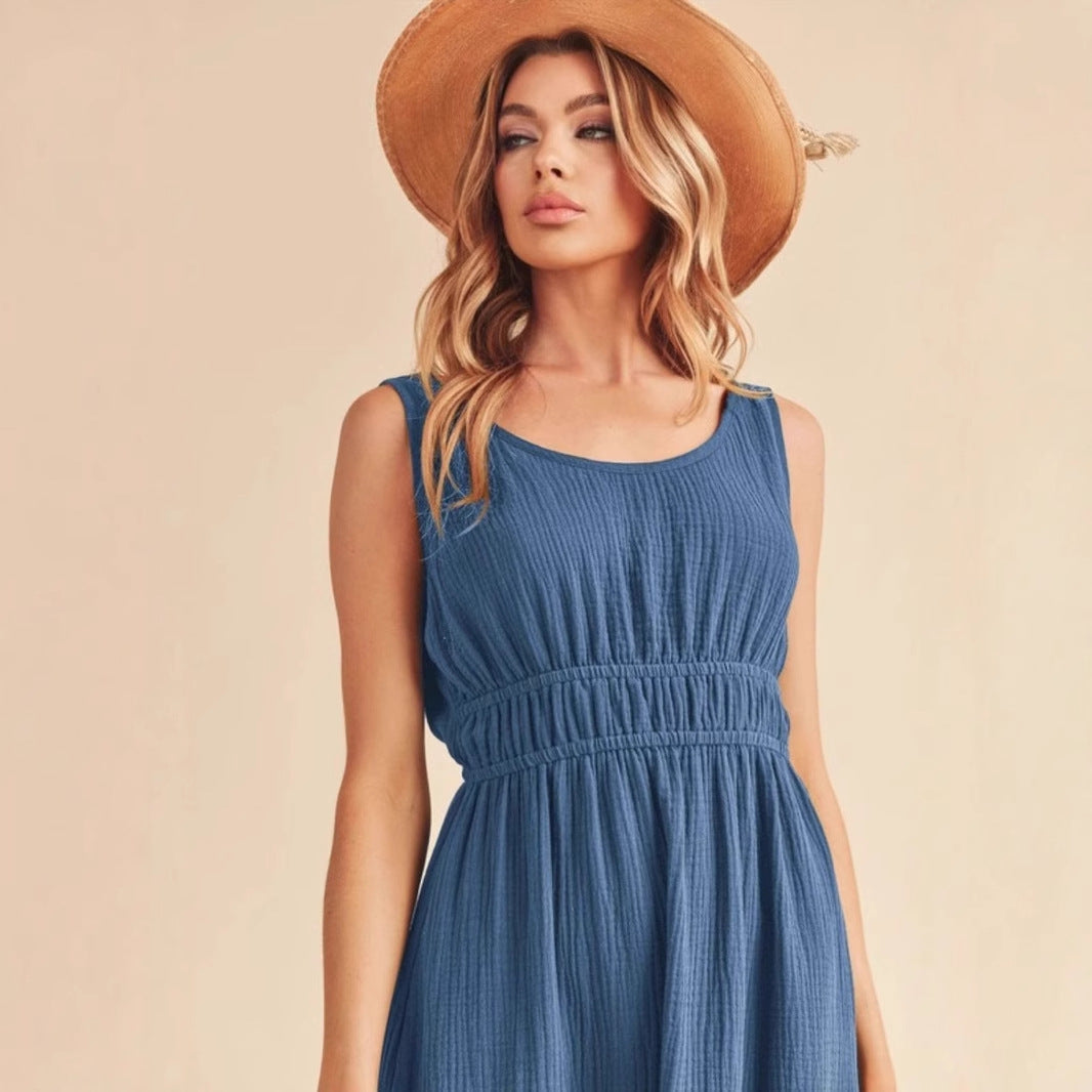 Alma-hansen | Casual Midi A-line Dress - Lightweight and Breathable - Image 4