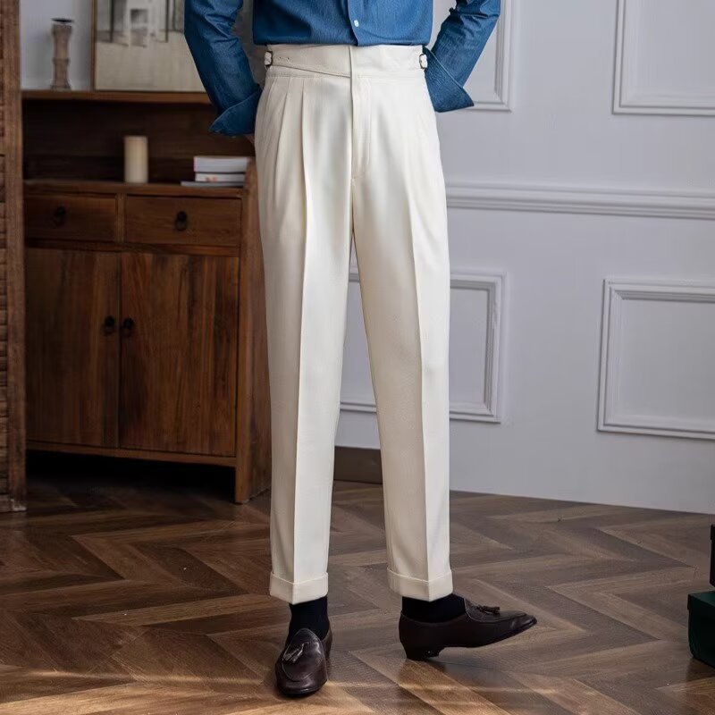 Kendall | Men's Tailored Pants - High Waist Wool Blend - Image 4