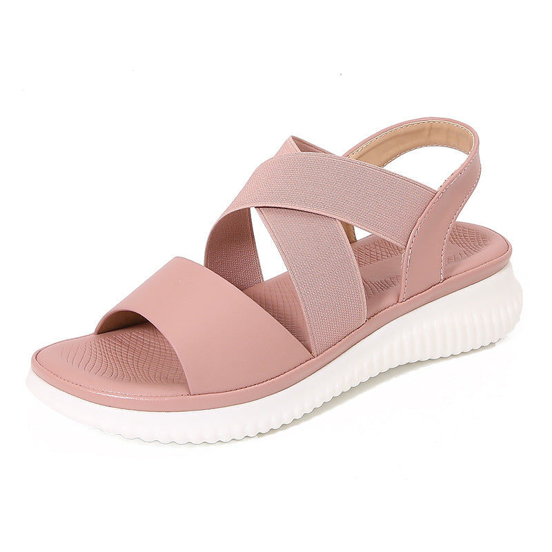 Couture-moda | Women’s Casual Slingback Sandals with Crisscross Elastic Straps - Image 2