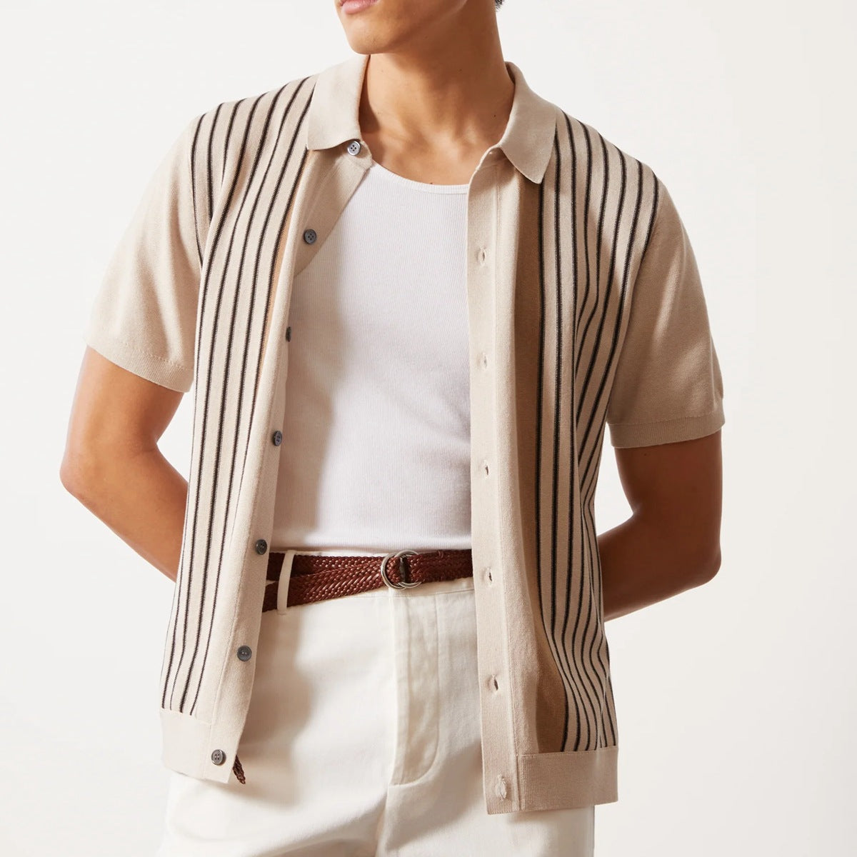 Barney | Men's Polo Shirt - Casual Fit - Striped - Short Sleeve - Image 2