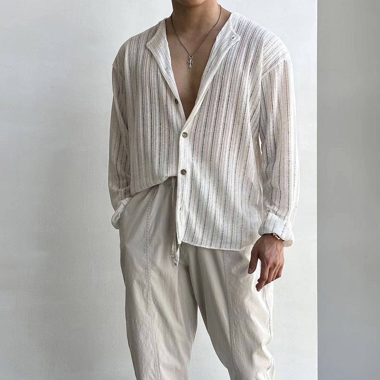 Allen | Slim-Fit Button-Down Long Sleeve Cardigan for Men - Image 2