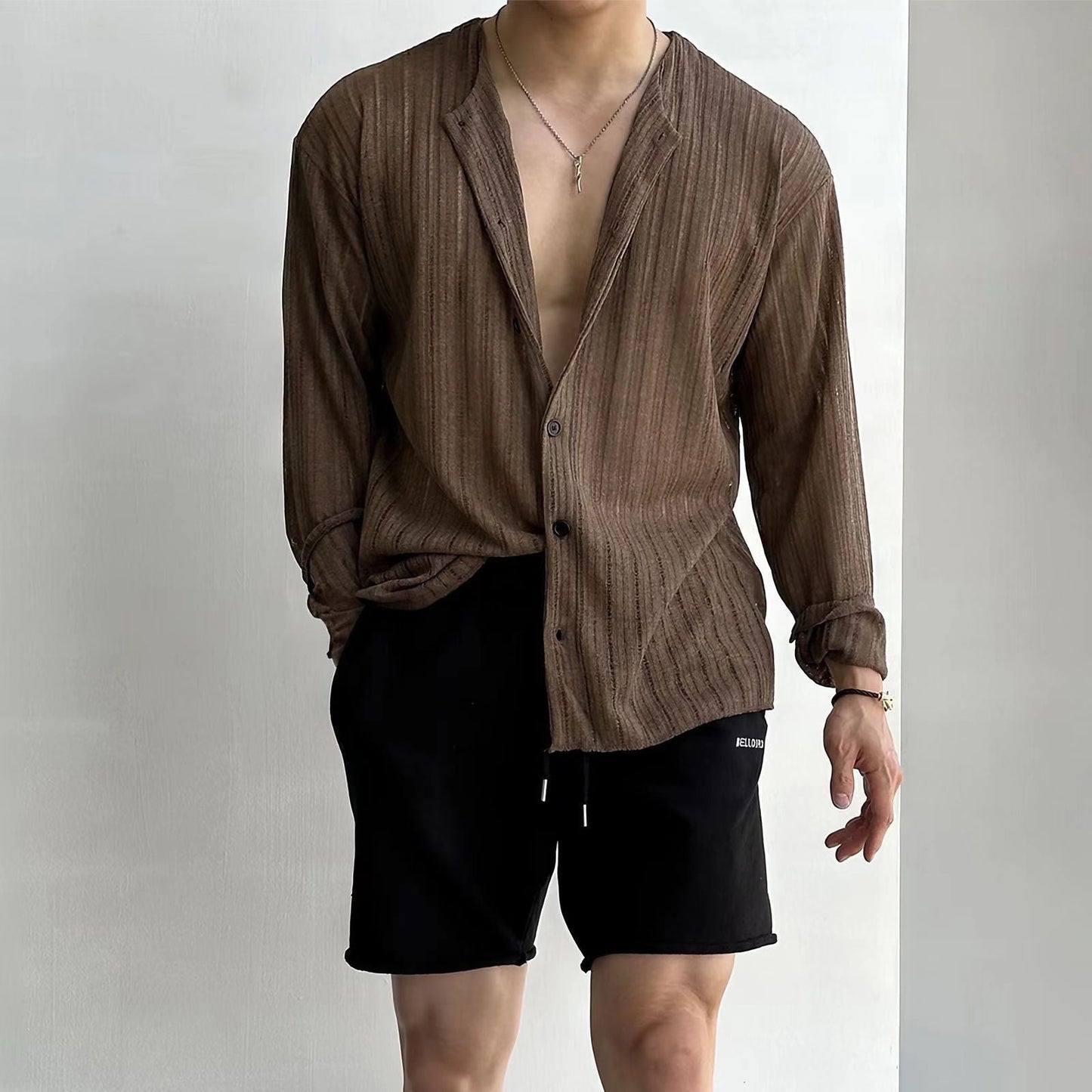 Allen | Slim-Fit Button-Down Long Sleeve Cardigan for Men - Image 4