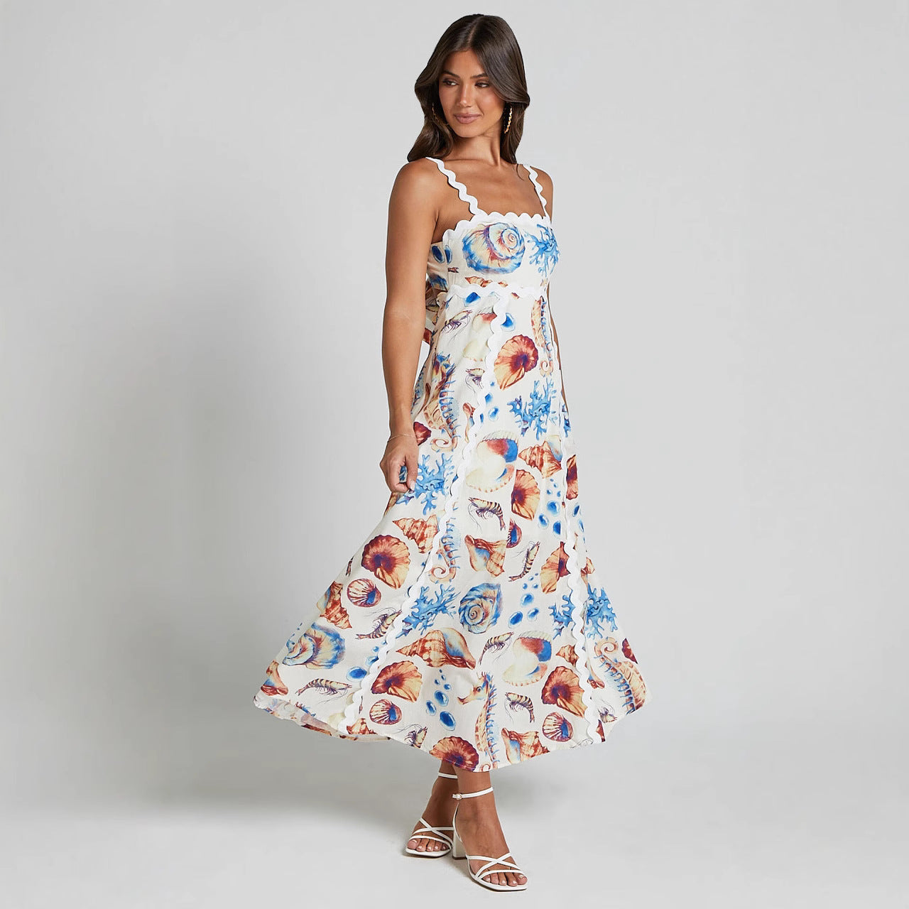 Laura | Women's Maxi Dress - Breezy Cotton - Comfortable Fit - Spaghetti Strap - Vibrant Print - Image 1