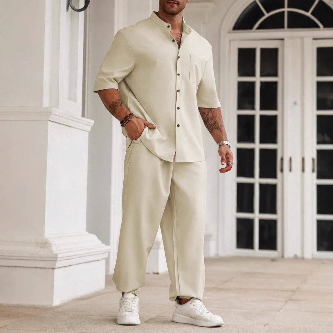Desmond | Men’s Casual Set - Comfortable Cotton Linen Blend for Summer - Image 5