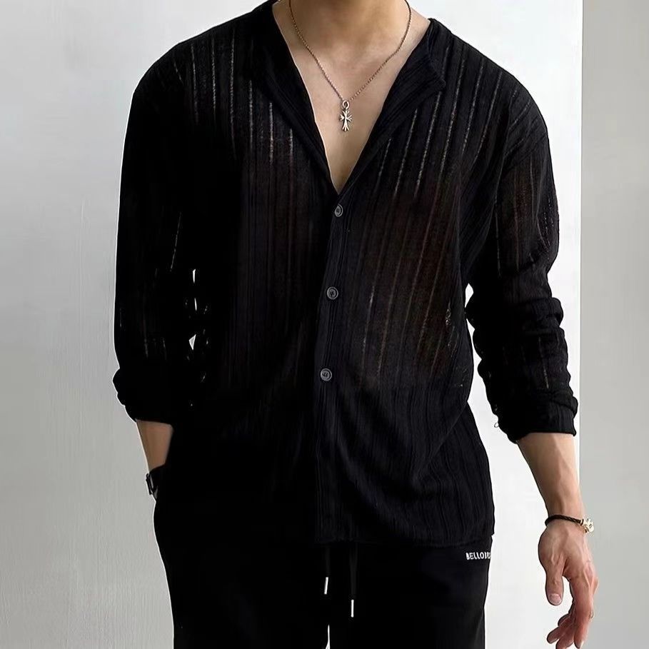 Allen | Slim-Fit Button-Down Long Sleeve Cardigan for Men - Image 1