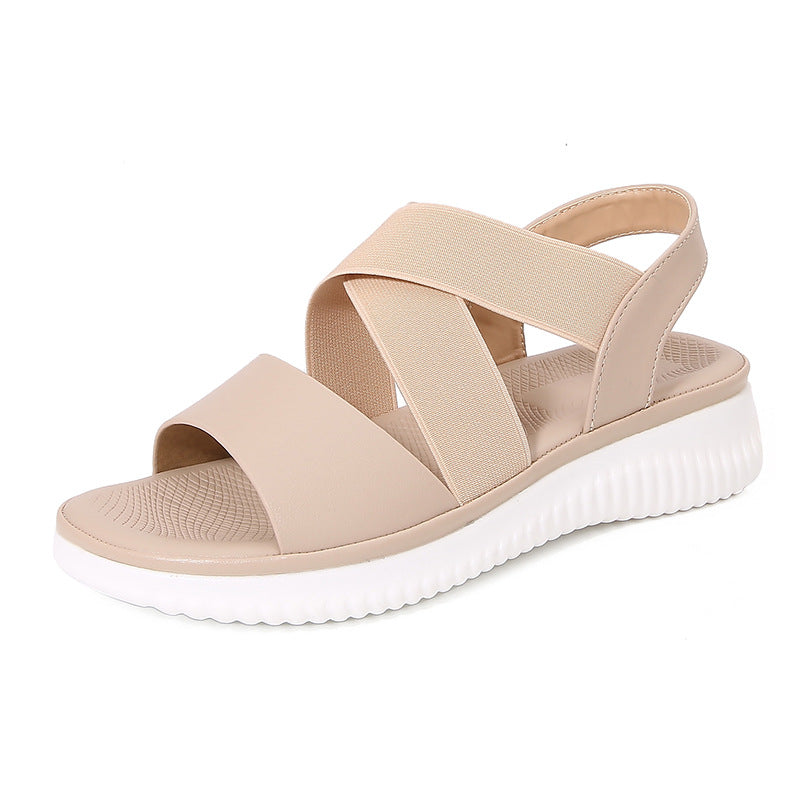 Couture-moda | Women’s Casual Slingback Sandals with Crisscross Elastic Straps - Image 1