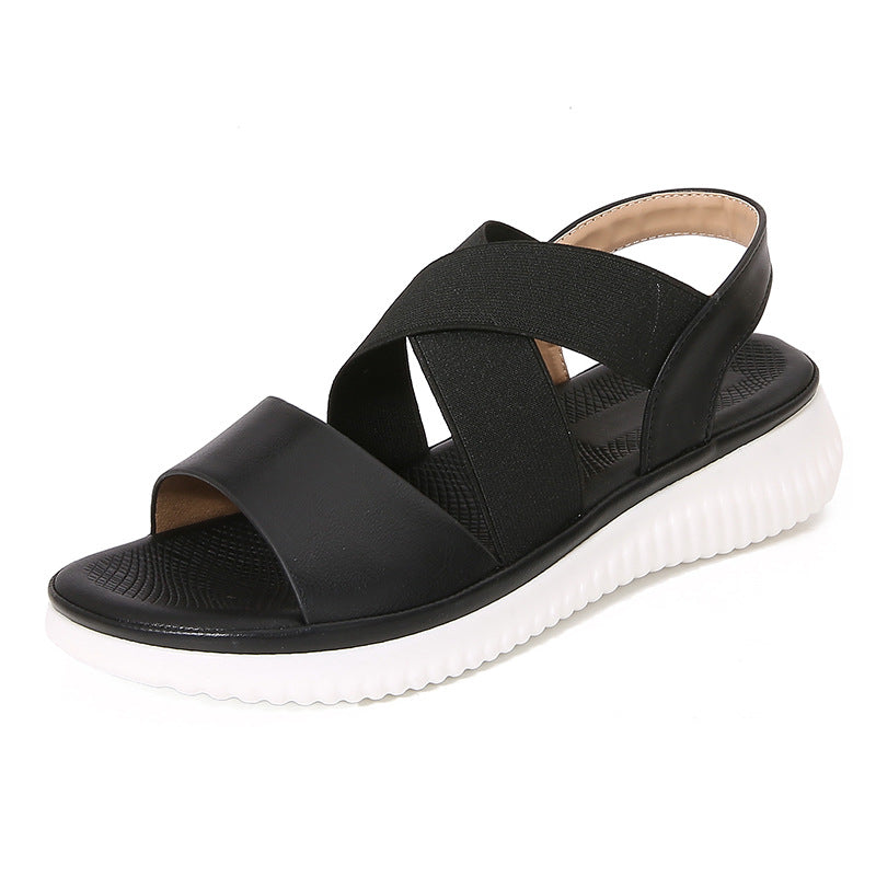 Couture-moda | Women’s Casual Slingback Sandals with Crisscross Elastic Straps - Image 3