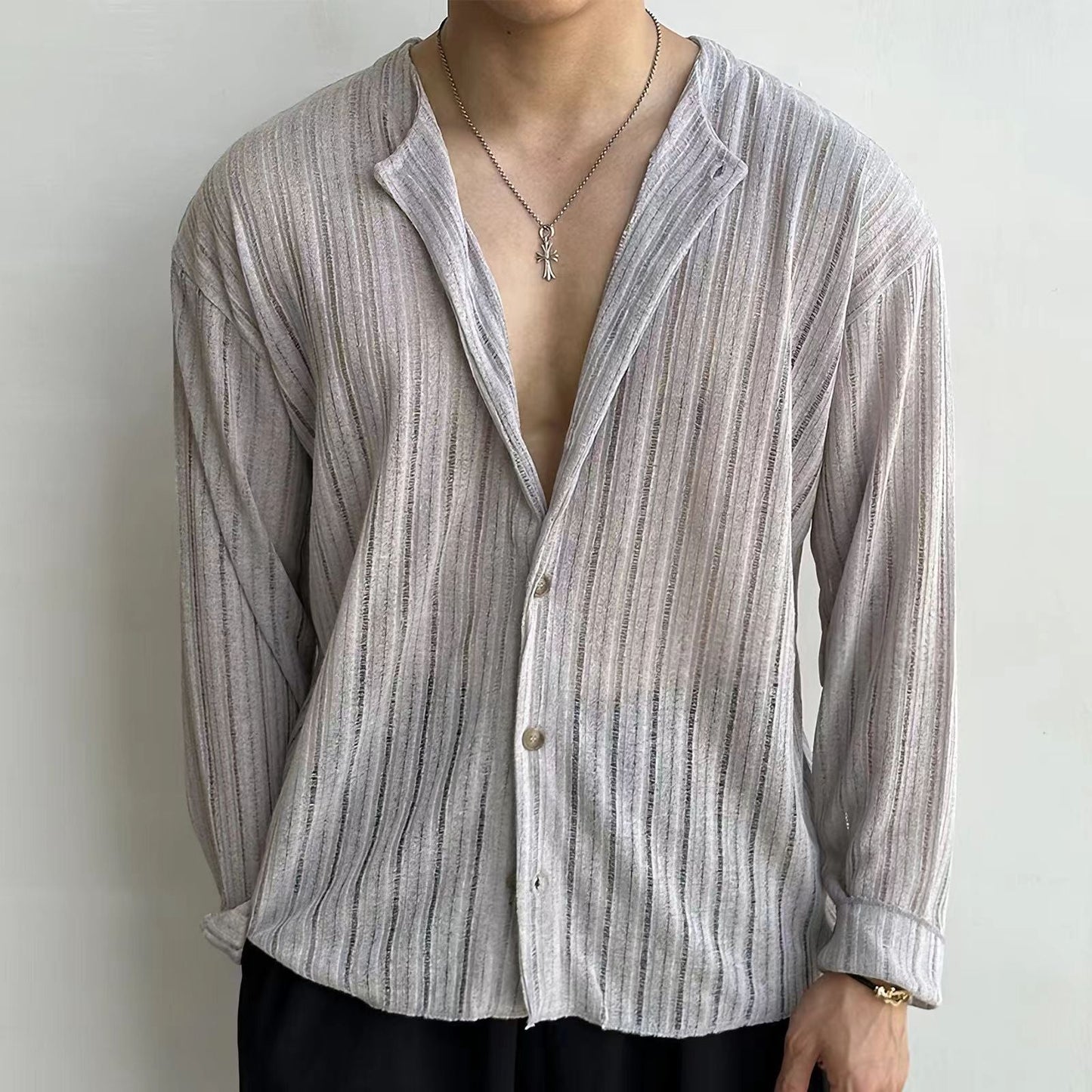 Allen | Slim-Fit Button-Down Long Sleeve Cardigan for Men - Image 3