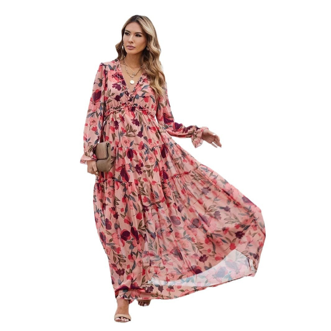 Judith | Elegant Floral Print Maxi Dress with Long Sleeves - Image 7