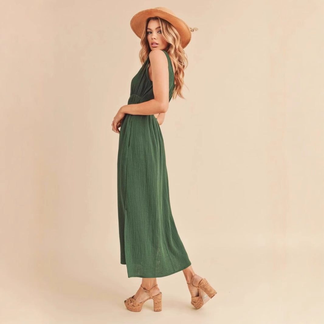 Alma-hansen | Casual Midi A-line Dress - Lightweight and Breathable - Image 5