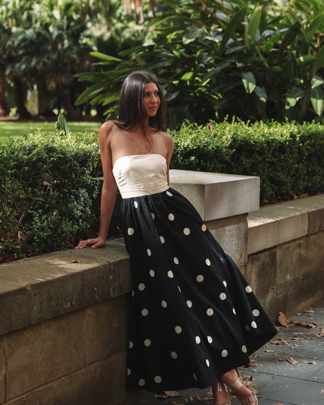 Ellen | Chic Strapless A-Line Polka Dot Dress for Summer - Image 2