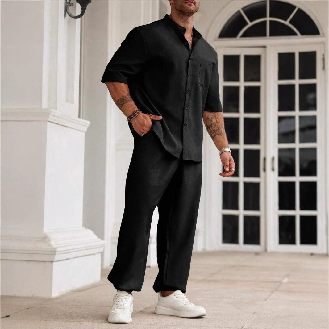 Desmond | Men’s Casual Set - Comfortable Cotton Linen Blend for Summer - Image 1