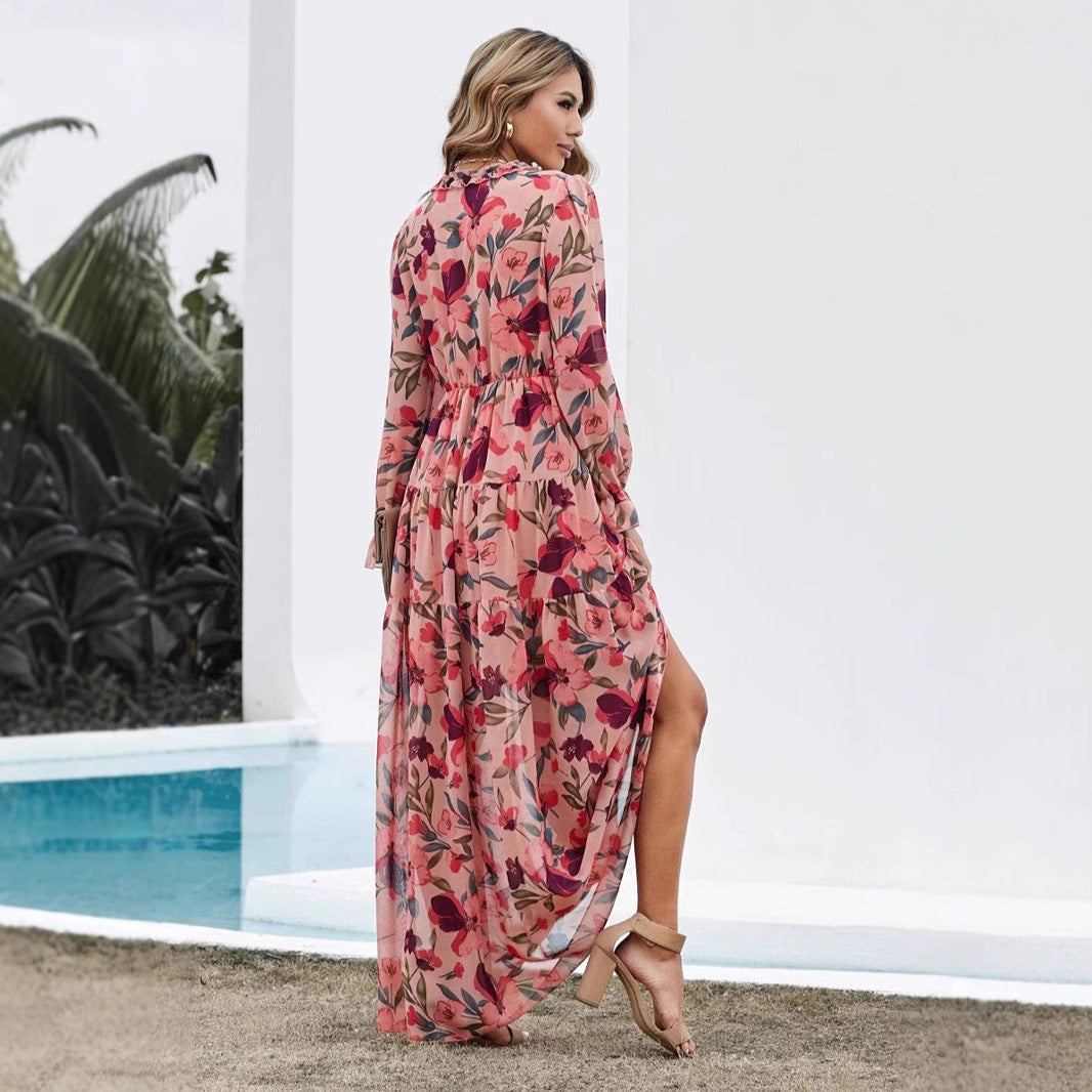 Judith | Elegant Floral Print Maxi Dress with Long Sleeves - Image 5