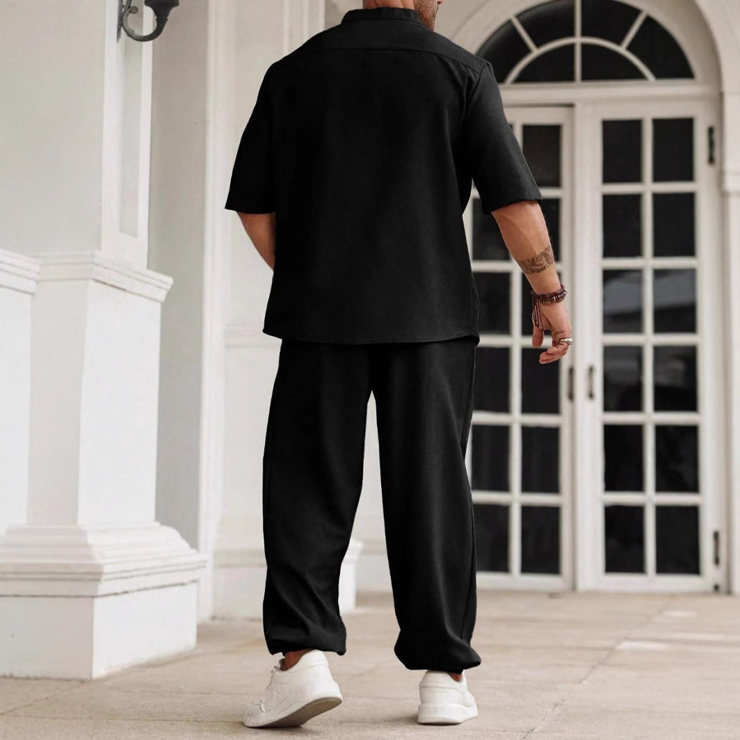 Desmond | Men’s Casual Set - Comfortable Cotton Linen Blend for Summer - Image 3