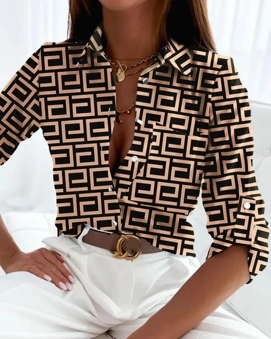 Delilah | Chic Striped Blouse for Casual Summer Comfort - Image 3