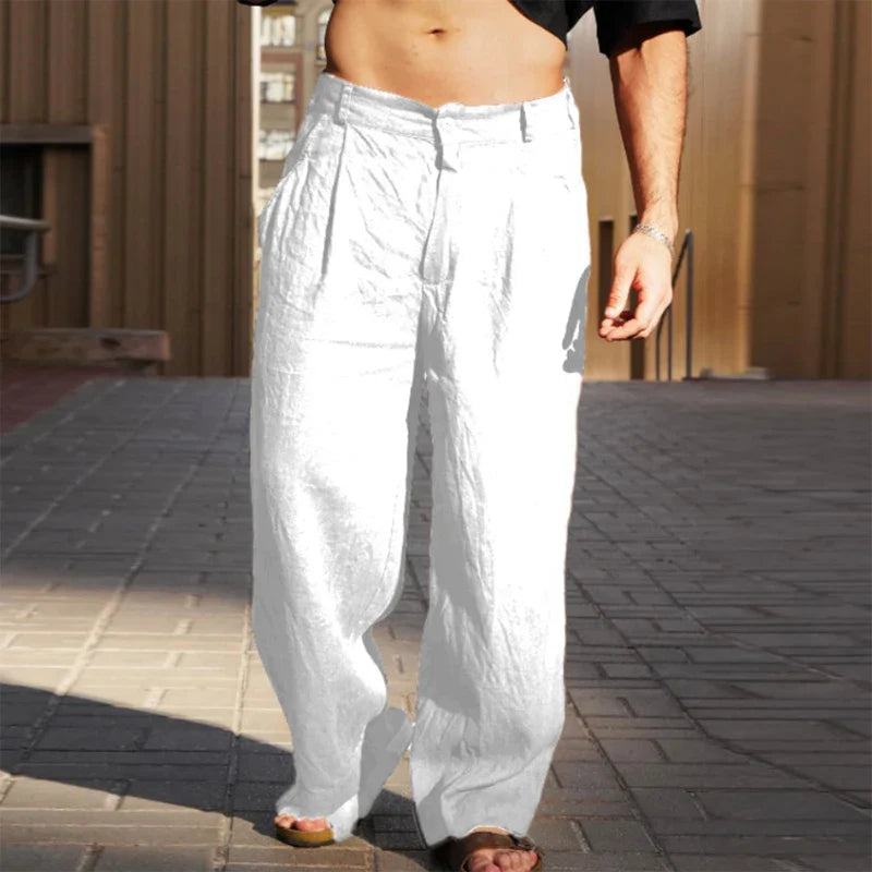 Darren | Stylish Wide-Leg Linen Trousers for Men - Image 8