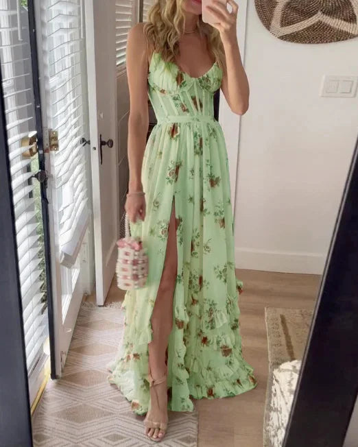 Shannon | Women’s Elegant Draped Midi Dress with Defined Waist and Flowy Skirt - Image 4