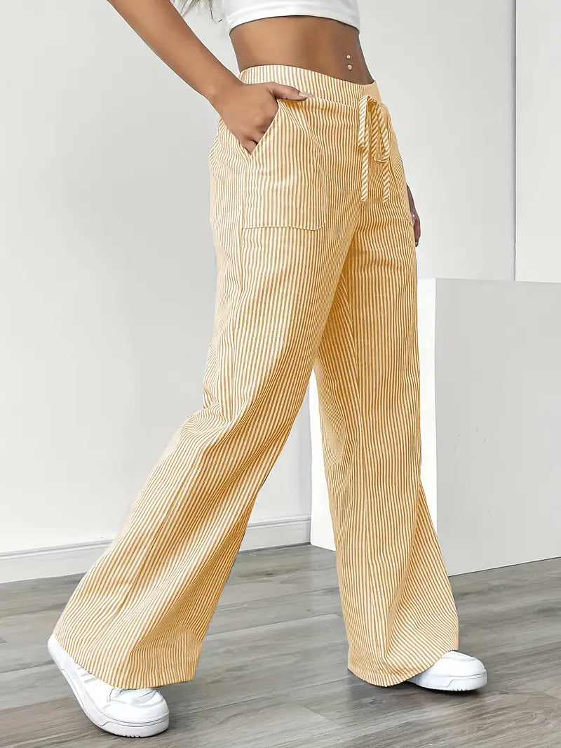 Linda | Elegant Striped Pants with Pockets in Trendy Colors - Image 7