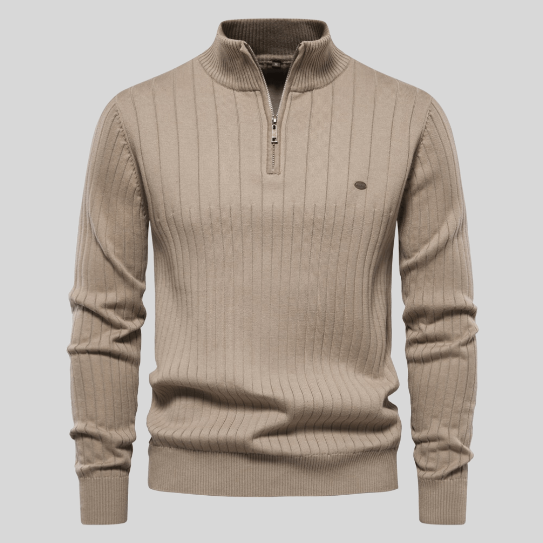 Kris | Men's Quarter-Zip Ribbed Sweater - Image 5