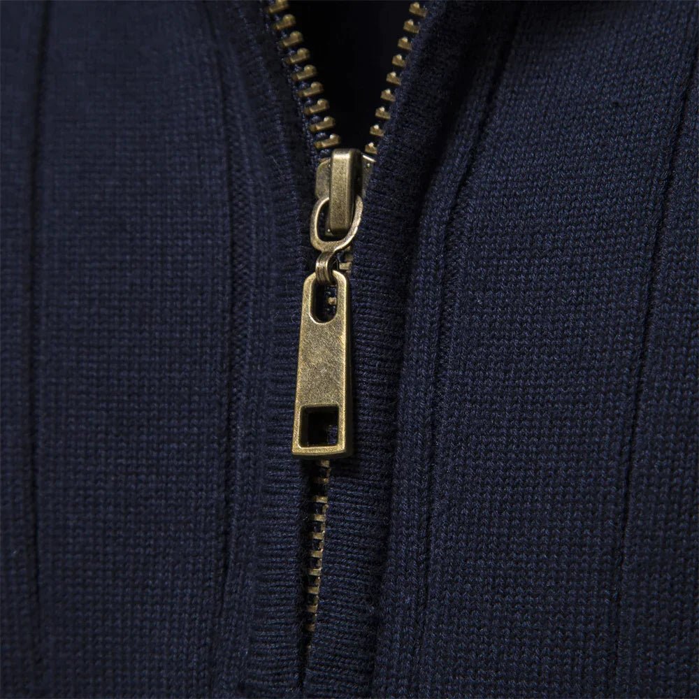 Kris | Men's Quarter-Zip Ribbed Sweater - Image 2